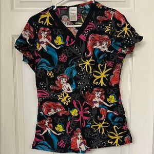 Disney Black Ariel Print Women's Top